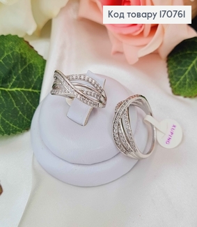 Кольцо родованное, "Лиана", в камнях Xuping 18K 170761 фото