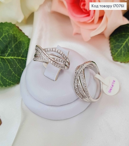 Кольцо родованное, "Лиана", в камнях Xuping 18K 170761 фото 1