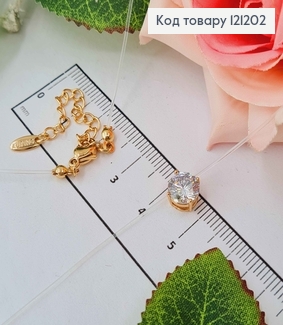 Жилка прозрачная, с круглым камешком 8мм., дл. 45+5см, Xuping 18K 121202 фото