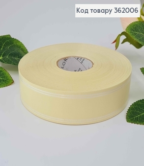 Лента полипропиленовая, АИВОРИ, с серебряным кантом, шир. 3см, дл. 100ярд. 362006 фото