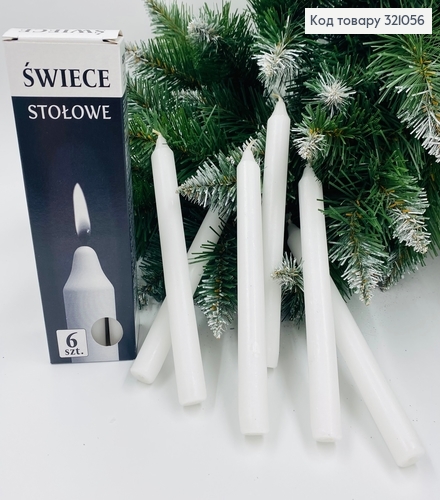 Свечка Столовая 19см,  6год горения, 6шт/уп.BISPOL(оригинал) 321043 фото 1