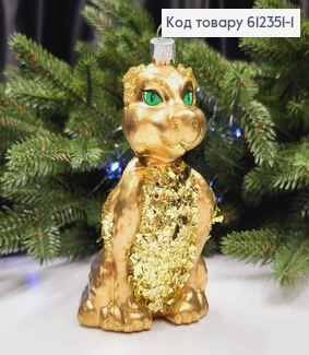 Новогодняя фигура ДРАКОН (символ года 2024) ЗОЛОТО(цвет), размер 13*7см, Украина 612351-1 фото