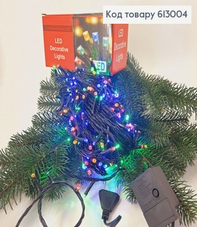 Гирлянда 300 LED 18 м черная проволока цветная 613004 фото