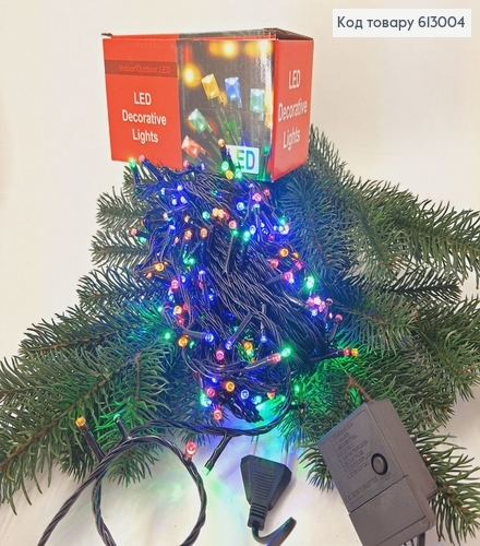 Гирлянда 300 LED 18 м черная проволока цветная 613004 фото 1