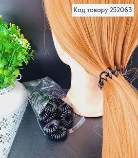 Резинка пружинка тоненька 4см Чорна (25шт в упаковці) 252063 фото