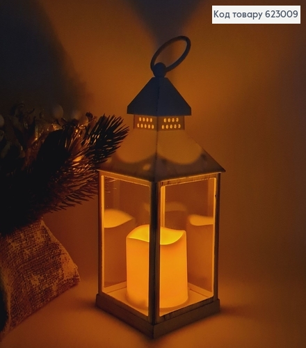 Фонарик прозрачный 23 см на батарейках белый 623009 фото 1