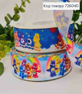 Лента репсовая, с принтом "Заботливые Мишки" (в ассорт.), ширина 2,5см, длина 25 ярдов(23м) 726040 фото
