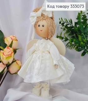 Кукла Девочка "ЯНГОЛЯТКО" в Белом наряде, высота 29см, ручная работа, Украина 333073 фото