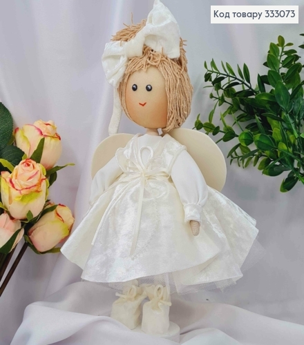 Кукла Девочка "ЯНГОЛЯТКО" в Белом наряде, высота 29см, ручная работа, Украина 333073 фото 1