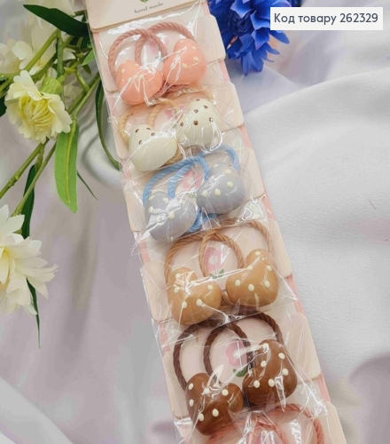 Набор резинок (20шт),СЕРДЦЕ, размер 3см,резка 3см, цвета в ассорт, 262329 фото 1