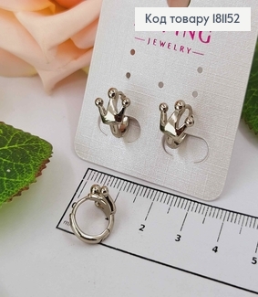 Сережки родовані Кільця 1см, з короною 1см, Xuping  181152 фото