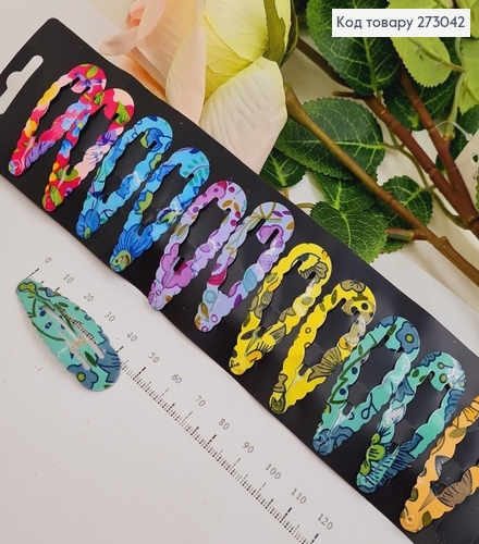 Заколка тік так кольорові квіточки 12 шт/уп 273042 фото 1