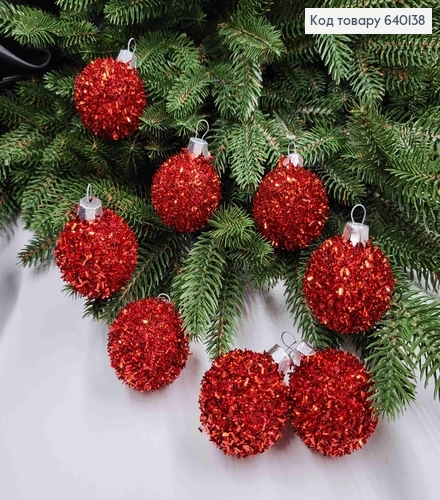 Набір куль 40мм Їжак, ЧЕРВОНИЙ колір ,  8шт/уп, Україна 640138 фото 1