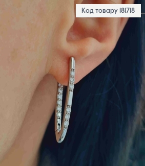 Серьги стрелы украшены Блестящими камнями, 2,9см, англ. застежка, Xuping 181718 фото