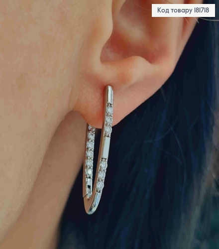 Серьги стрелы украшены Блестящими камнями, 2,9см, англ. застежка, Xuping 181718 фото 1