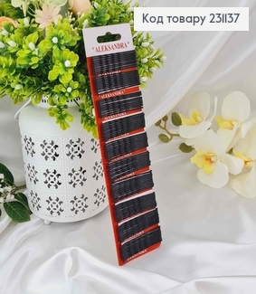 Заколка НЕВИДИМКА  100шт чорна 6см Aleksandra 231137 фото