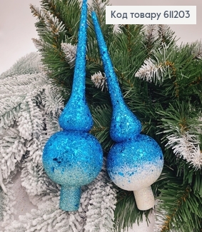 Верхушка на елку Луска Омбре с ГОЛУБЫМ в ассорт., 25см, Украина 611203 фото