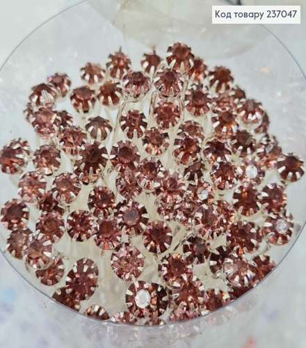 Шпилька-Рогач з камінцями Фіолетово-коричневого кольору 237047 фото 2