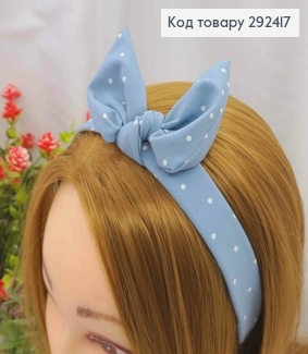 Обруч пластик в ткани "Солоха", в Горошек Серого цвета, 2,5см, ручная работа, Украина. 292417 фото