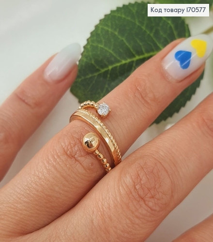 Кольцо Шар и Камень, Xuping 18K 170577 фото 2