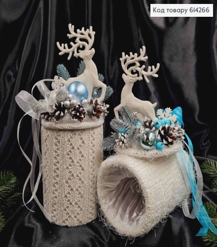 Коробка (11*15см) АЙВОРІ +кришка з ОЛЕНЕМ (висота 16см),декорована, ручна робота, Україна 614266 фото 1