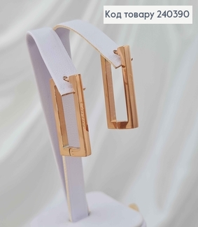 Серьги прямоугольные 2,5см, сталь Stainless Steel 240390 фото