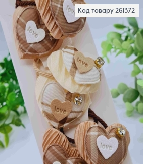 Набор резинок (20шт), СЕРДЦЕ с камешком, Пастельные цвета, резинка 3см, сердце 4,5*3,5см 261372 фото