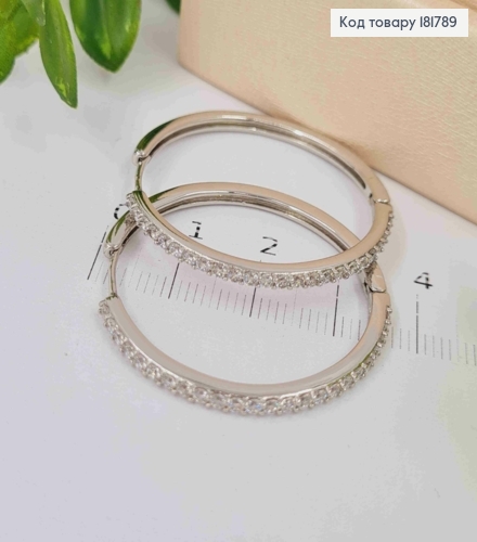 Серьги кольца украшены Блестящими камешками, диаметр 3,5см, Xuping 181789 фото 2
