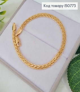 Браслет плетения Косичка, шир.4мм, дл. 21см, Xuping 18K 150773 фото