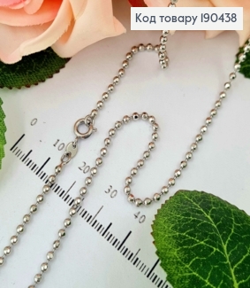 Цепочка родованная, плетение с бусинками, ширина 2мм, длина 50см, Xuping 190438 фото