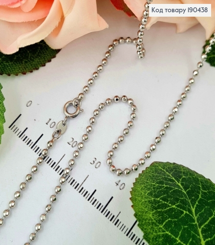 Цепочка родованная, плетение с бусинками, ширина 2мм, длина 50см, Xuping 190438 фото 1