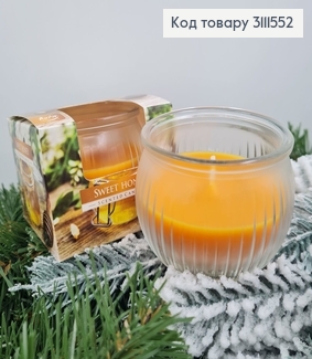 Аромасвічка стакан BISPOL Солодкий мед 80 г/18 годин,sn 69 - 369 312055 фото