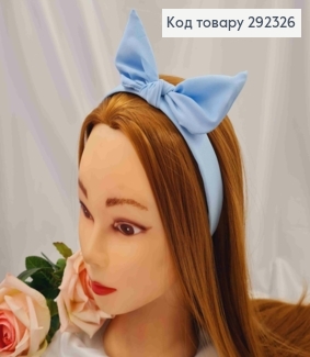 Обруч пластик в ткани "Солоха", Голубой цвет, 2,5см, ручная работа, Украина. 292326 фото