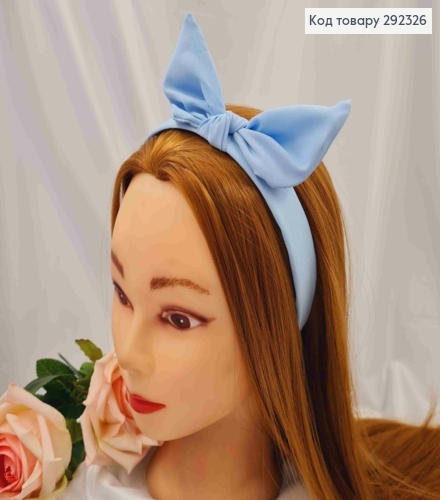 Обруч пластик в ткани "Солоха", Голубой цвет, 2,5см, ручная работа, Украина. 292326 фото 1