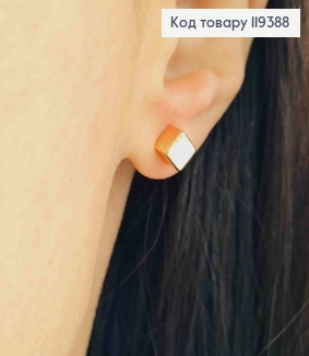 Серьги гвозди "Куб", 0,5*0,5см, Xuping 18К 119388 фото