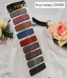 Заколка Тик-Да, Прямоугольная украшена Блестящими камешками, цвета в ассортименте, 7,2см. 232080 фото