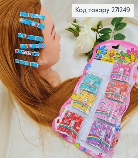 Заколка уточка детская  в асор. 6 шт/уп 271249 фото