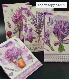 Пакет бумажный, "Букет Лаванды", в ассорт. 18*10*23см 542169 фото
