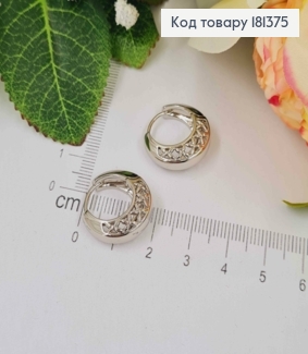 Серьги, кольца объемные, 1,8см, ажурные, шир. 5мм. Xuping 181375 фото