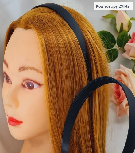 Обруч пластик матовой черный 2см 291142 фото 1