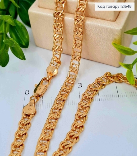 Цепочка плетения УЗЕЛ, ширина 6мм, длина 60см, Xuping 18K 121648 фото 1