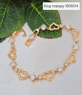 Браслте Сердца с камнями 18см Xuping 18K 150604 фото