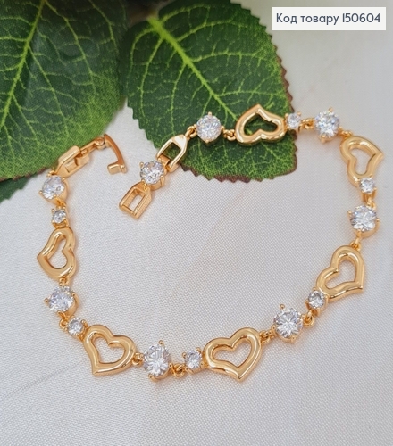 Браслте Сердца с камнями 18см Xuping 18K 150604 фото 1