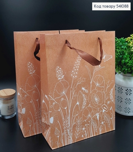 Пакет бумажный "Полевые цветы", 26х32х10см 541088 фото 1