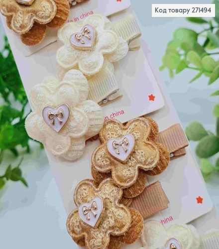 Набір заколок стріла (20шт) "КВІТОЧКА" з брошкою, Пастельні кольори, заколка 3,5см, квітка 3,5см 271494 фото 1