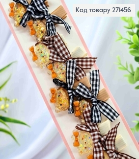 Набір заколок Стріла (20шт), Hello Kitty з Бантиком, Пастельні кольори, заколка 3,5см, звірята 2см 271456 фото