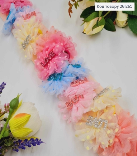 Набор резинок с фатином, в горошек, "Love" в камнях, 20 шт/наб. 261265 фото 1