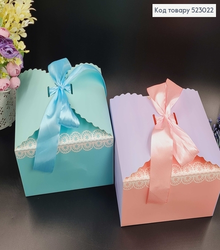 Коробка складная "Кружево", 19х14х19см, в ассорт. 523022 фото 1