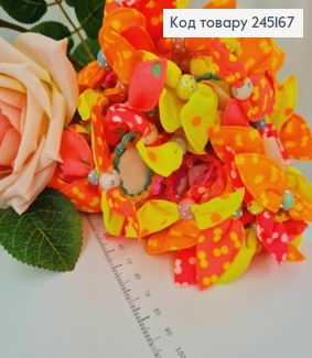 Резинка дитяча (50шт/уп), Солоха з Бусинками,  Яскравих кольорів, 3см 245167 фото