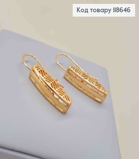 Серьги "Элегантные", длина 2,8см, французская застежка, Xuping 18К. 118646 фото